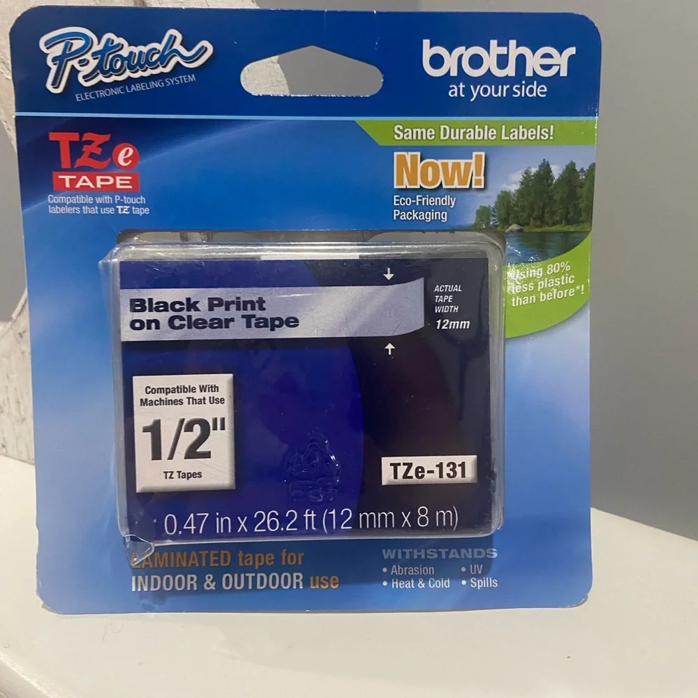Brother TZe Black on Clear Label Tape